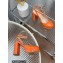 Gianvito Rossi Heel 11.5cm Platform 3.5cm Slingback Pumps Leather Patent Orange 2023