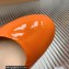 Gianvito Rossi Heel 11.5cm Platform 3.5cm Slingback Pumps Leather Patent Orange 2023