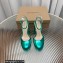 Gianvito Rossi Heel 11.5cm Platform 3.5cm Slingback Pumps Leather Metallic Green 2023