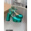 Gianvito Rossi Heel 11.5cm Platform 3.5cm Slingback Pumps Leather Metallic Green 2023