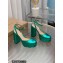 Gianvito Rossi Heel 11.5cm Platform 3.5cm Slingback Pumps Leather Metallic Green 2023