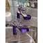 Gianvito Rossi Heel 11.5cm Platform 3.5cm Slingback Pumps Leather Metallic Purple 2023