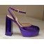 Gianvito Rossi Heel 11.5cm Platform 3.5cm Slingback Pumps Leather Metallic Purple 2023