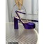 Gianvito Rossi Heel 11.5cm Platform 3.5cm Slingback Pumps Leather Metallic Purple 2023