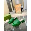 Gucci Heel 4cm Platform 2.5cm Interlocking G studs slide sandals Green 2023