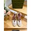 Gucci Heel 9.5cm cotton canvas espadrilles with ribbon tie 725836 White/Pink 2023