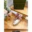 Gucci Heel 9.5cm cotton canvas espadrilles with ribbon tie 725836 White/Pink 2023