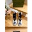 Gucci Heel 9.5cm cotton canvas espadrilles with ribbon tie 725836 White/Dark Blue 2023