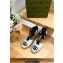 Gucci Heel 9.5cm cotton canvas espadrilles with ribbon tie 725836 White/Dark Blue 2023