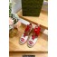 Gucci Heel 9.5cm platform Leather espadrilles sandals with ribbon tie 725834 White/Red 2023