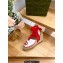 Gucci Heel 9.5cm platform Leather espadrilles sandals with ribbon tie 725834 White/Red 2023