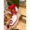 Gucci Heel 9.5cm platform Leather espadrilles sandals with ribbon tie 725834 White/Red 2023