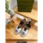 Gucci Heel 9.5cm platform Leather espadrilles sandals with ribbon tie 725834 White/Dark Blue 2023