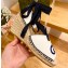 Gucci Heel 9.5cm platform Leather espadrilles sandals with ribbon tie 725834 White/Dark Blue 2023