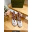 Gucci Heel 9.5cm platform Leather espadrilles sandals with ribbon tie 725834 White/Pink 2023