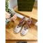Gucci Heel 9.5cm platform Leather espadrilles sandals with ribbon tie 725834 White/Pink 2023