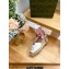 Gucci Heel 9.5cm platform Leather espadrilles sandals with ribbon tie 725834 White/Pink 2023