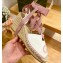 Gucci Heel 9.5cm platform Leather espadrilles sandals with ribbon tie 725834 White/Pink 2023