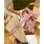 Gucci Heel 9.5cm platform Leather espadrilles sandals with ribbon tie 725834 White/Pink 2023