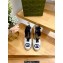 Gucci Heel 9.5cm platform Leather espadrilles with ribbon tie 725836 White/Dark Blue 2023
