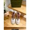 Gucci Heel 9.5cm platform Leather espadrilles with ribbon tie 725836 White/Pink 2023