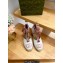 Gucci Heel 9.5cm platform Leather espadrilles with ribbon tie 725836 White/Pink 2023