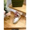 Gucci Heel 9.5cm platform Leather espadrilles with ribbon tie 725836 White/Pink 2023