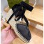Gucci Heel 9.5cm platform Leather espadrilles with ribbon tie 725836 Black 2023