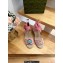 Gucci Heel 9cm espadrilles sandals with ribbon tie embroidery Pink 2023