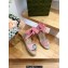 Gucci Heel 9cm espadrilles sandals with ribbon tie embroidery Pink 2023