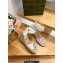 Gucci Heel 9cm espadrilles sandals with ribbon tie embroidery White 2023