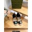 Gucci Heel 9cm espadrilles sandals with ribbon tie embroidery Black 2023