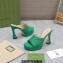 Gucci Heel 11cm Platform 2.5cm Studs slide sandals 723404 Green 2023