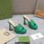 Gucci Heel 11cm Platform 2.5cm Studs slide sandals 723404 Green 2023