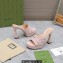Gucci Heel 11cm Platform 2.5cm Studs slide sandals 723404 Pink 2023