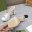 Gucci Heel 11cm Platform 2.5cm Studs slide sandals 723404 White 2023