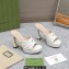 Gucci Heel 11cm Platform 2.5cm Studs slide sandals 723404 White 2023