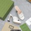 Gucci Heel 11cm Platform 2.5cm Studs slide sandals 723404 White 2023
