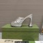 Gucci Heel 11cm Platform 2.5cm Studs slide sandals 723404 Metallic Silver 2023