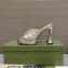 Gucci Heel 11cm Platform 2.5cm Studs slide sandals 723404 Metallic Gold 2023