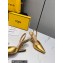 Fendi First Heel 9.5cm leather high-heeled slingbacks Gold 2023