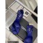 Chanel Heel 3.5cm Crystal Bow Satin Pumps Blue 2023
