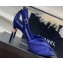 Chanel Heel 3.5cm Crystal Bow Satin Pumps Blue 2023