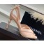 Chanel Heel 3.5cm Crystal Bow Satin Pumps Nude Pink 2023