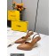 Fendi First Heel 9.5cm leather high-heeled slingbacks Brown 2023