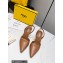 Fendi First Heel 9.5cm leather high-heeled slingbacks Brown 2023