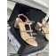 Chanel Heel 2cm Chain Lambskin Sandals G39645 Beige 2023