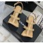 Chanel Heel 5cm CC Logo Sandals Beige 2023