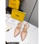 Fendi First Heel 9.5cm leather high-heeled slingbacks Nude Pink 2023