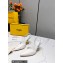 Fendi First Heel 9.5cm leather high-heeled slingbacks White 2023